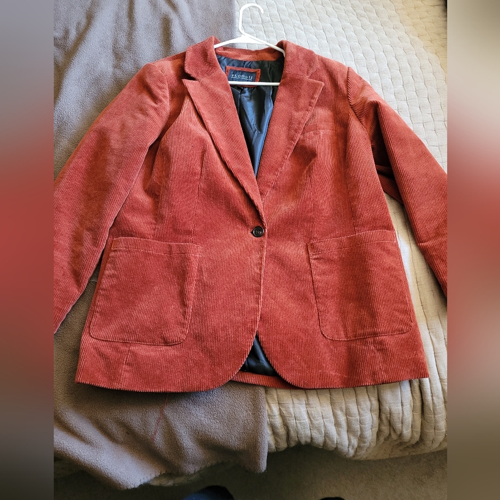 Eloquii Rust Corduroy Blazer